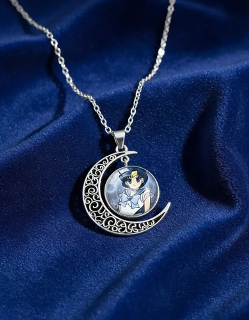 Collar Para Mujer Y Niña Dije Luna Cabujón Anime Sailor Moon 36