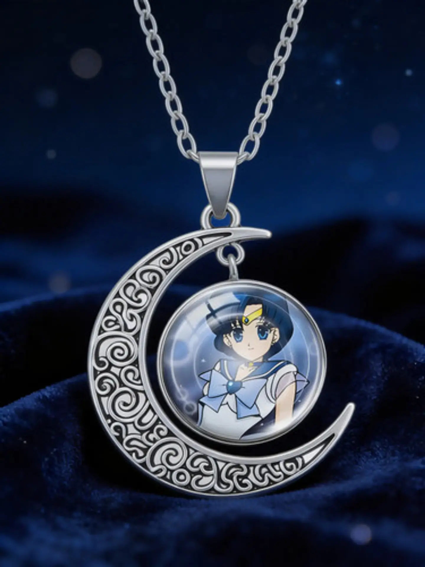 Collar Para Mujer Y Niña Dije Luna Cabujón Anime Sailor Moon 37
