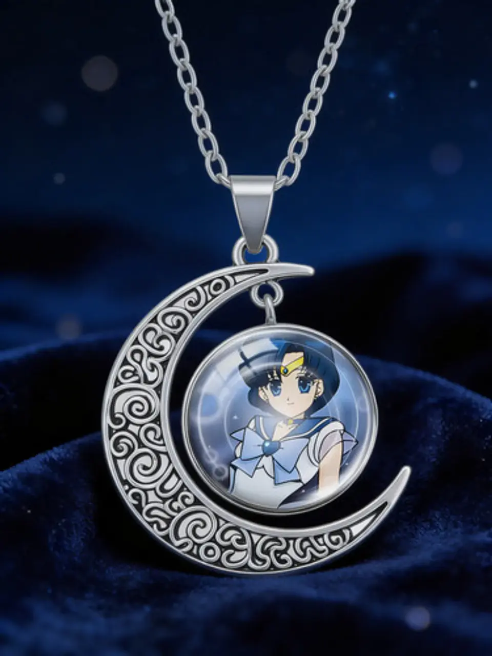 Collar Para Mujer Y Niña Dije Luna Cabujón Anime Sailor Moon 37