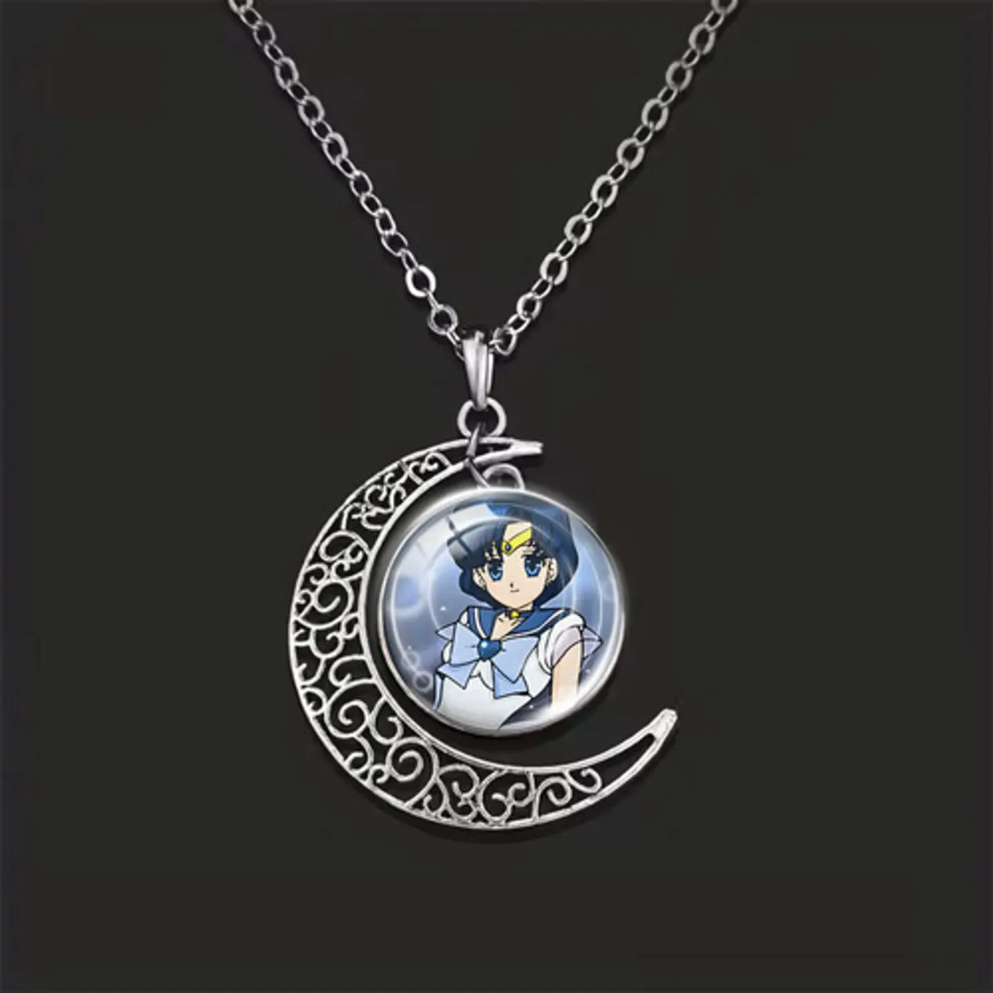 Collar Para Mujer Y Niña Dije Luna Cabujón Anime Sailor Moon 40