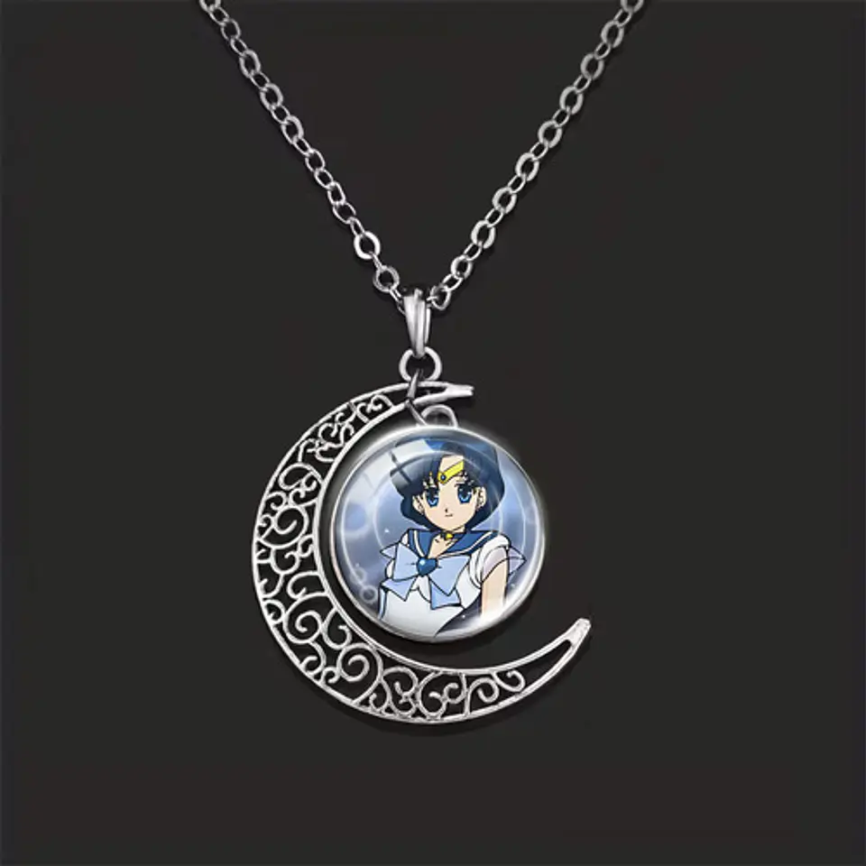 Collar Para Mujer Y Niña Dije Luna Cabujón Anime Sailor Moon 40