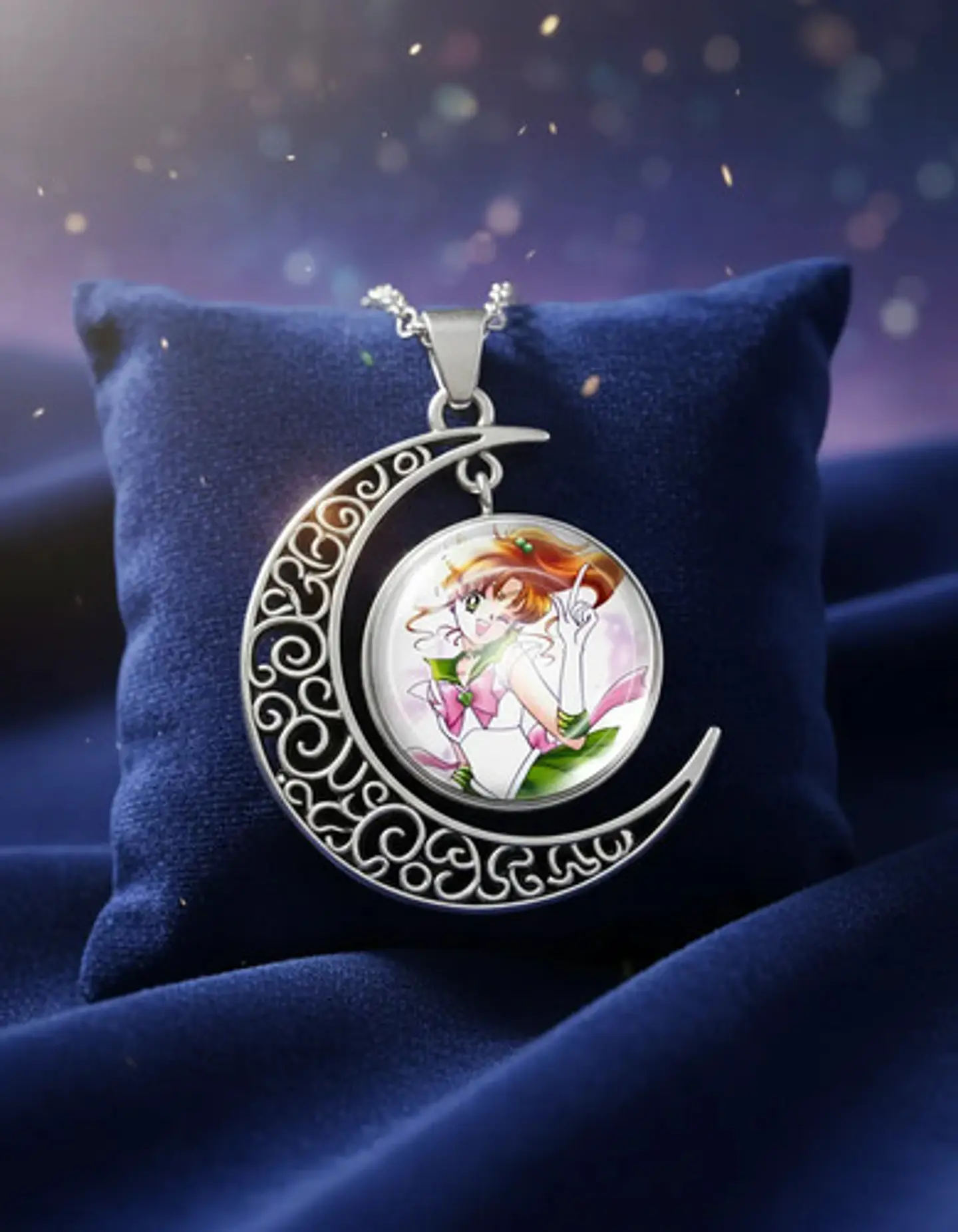 Collar Para Mujer Y Niña Dije Luna Cabujón Anime Sailor Moon 46