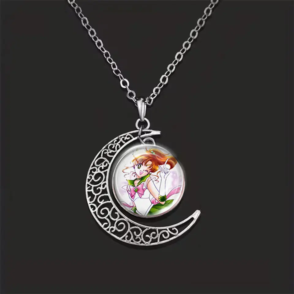 Collar Para Mujer Y Niña Dije Luna Cabujón Anime Sailor Moon 48