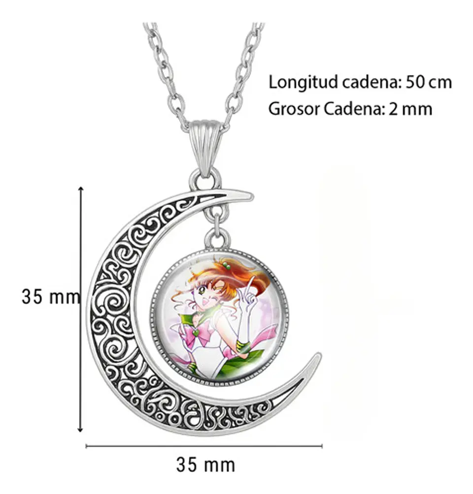 Collar Para Mujer Y Niña Dije Luna Cabujón Anime Sailor Moon 50