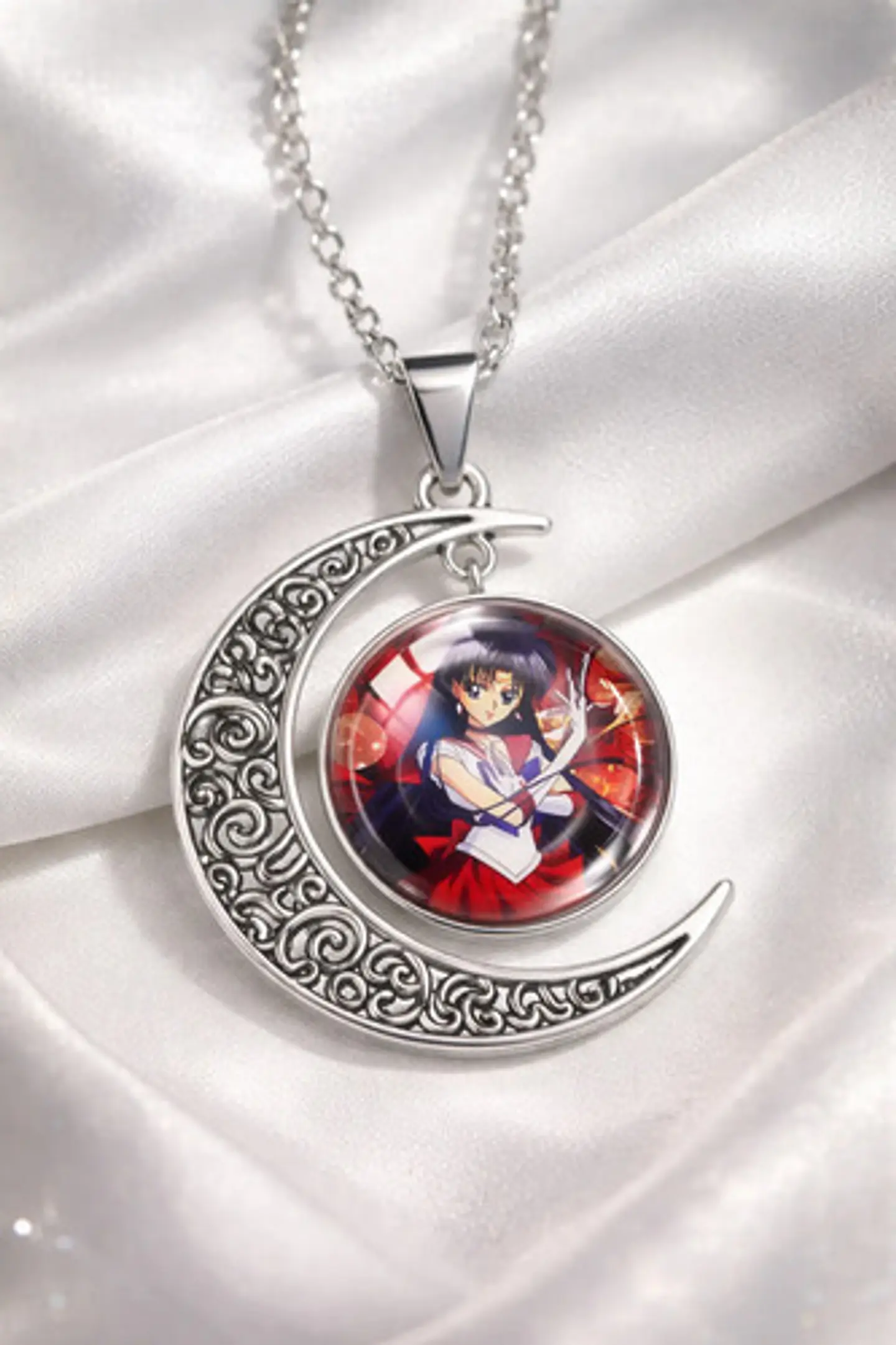 Collar Para Mujer Y Niña Dije Luna Cabujón Anime Sailor Moon 52