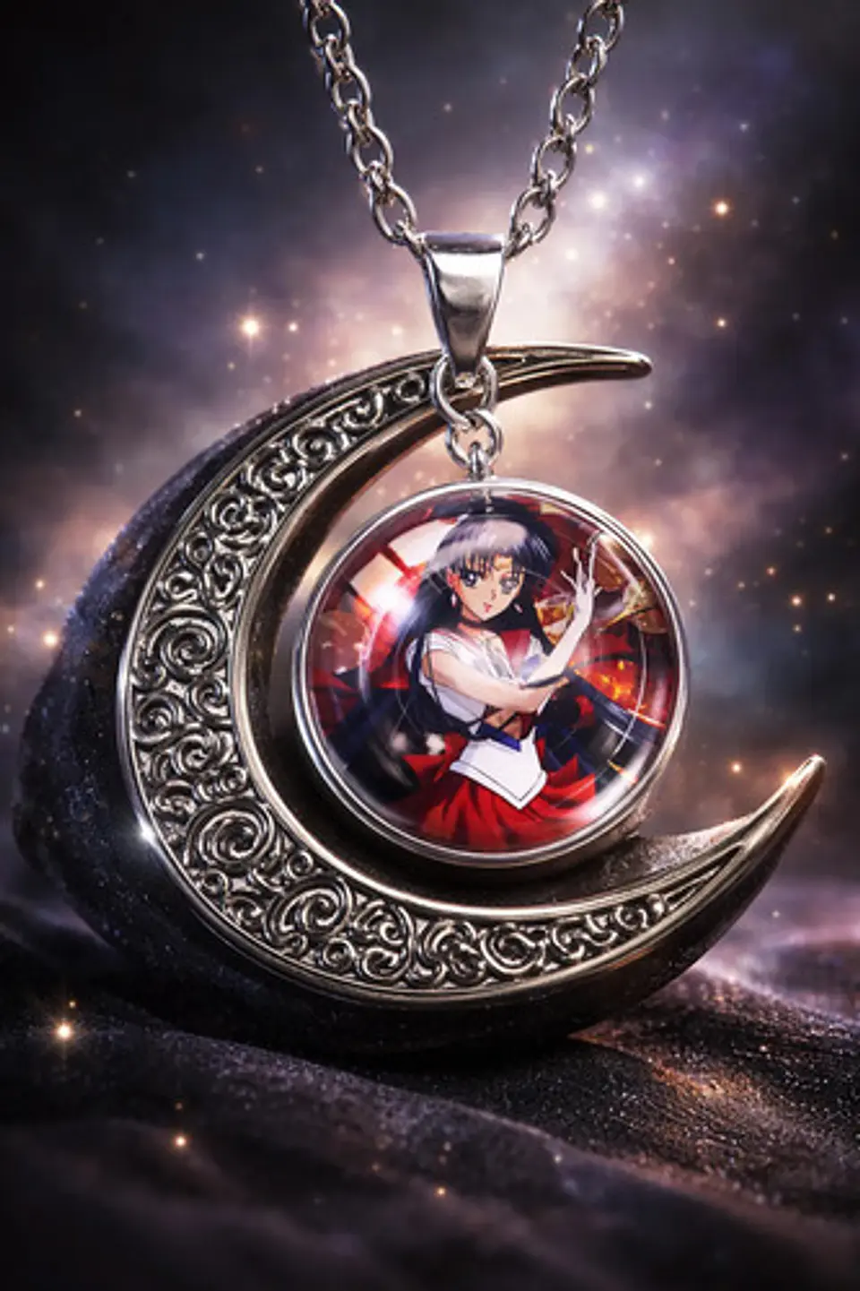 Collar Para Mujer Y Niña Dije Luna Cabujón Anime Sailor Moon 53