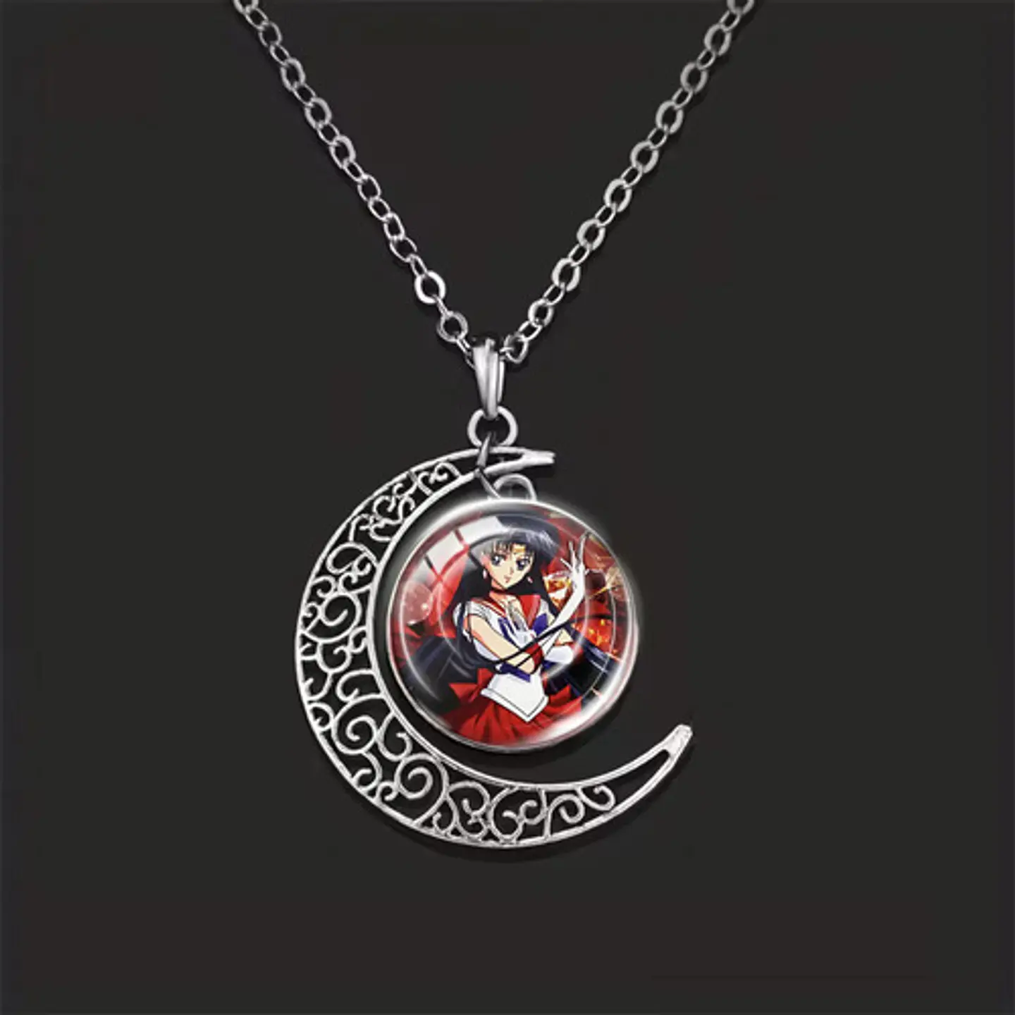 Collar Para Mujer Y Niña Dije Luna Cabujón Anime Sailor Moon 54