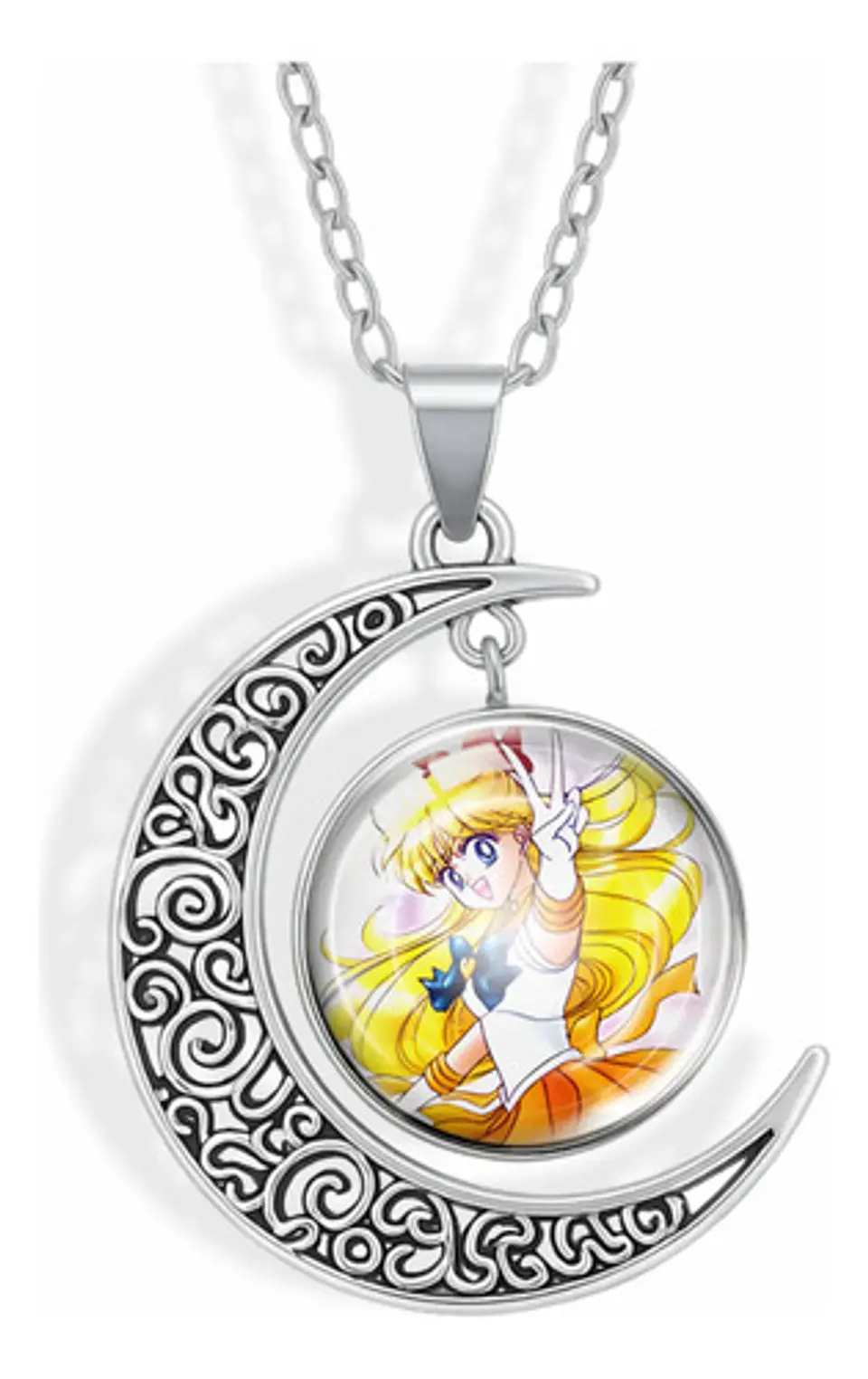Collar Para Mujer Y Niña Dije Luna Cabujón Anime Sailor Moon 57