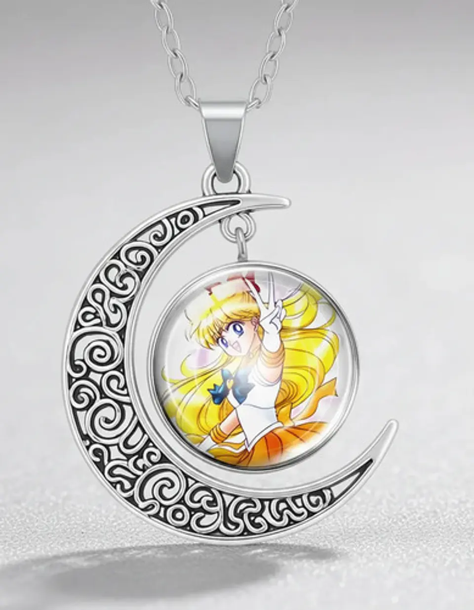 Collar Para Mujer Y Niña Dije Luna Cabujón Anime Sailor Moon 58