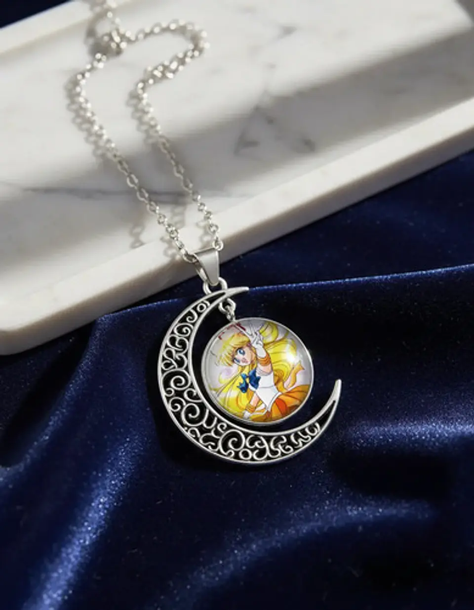 Collar Para Mujer Y Niña Dije Luna Cabujón Anime Sailor Moon 59
