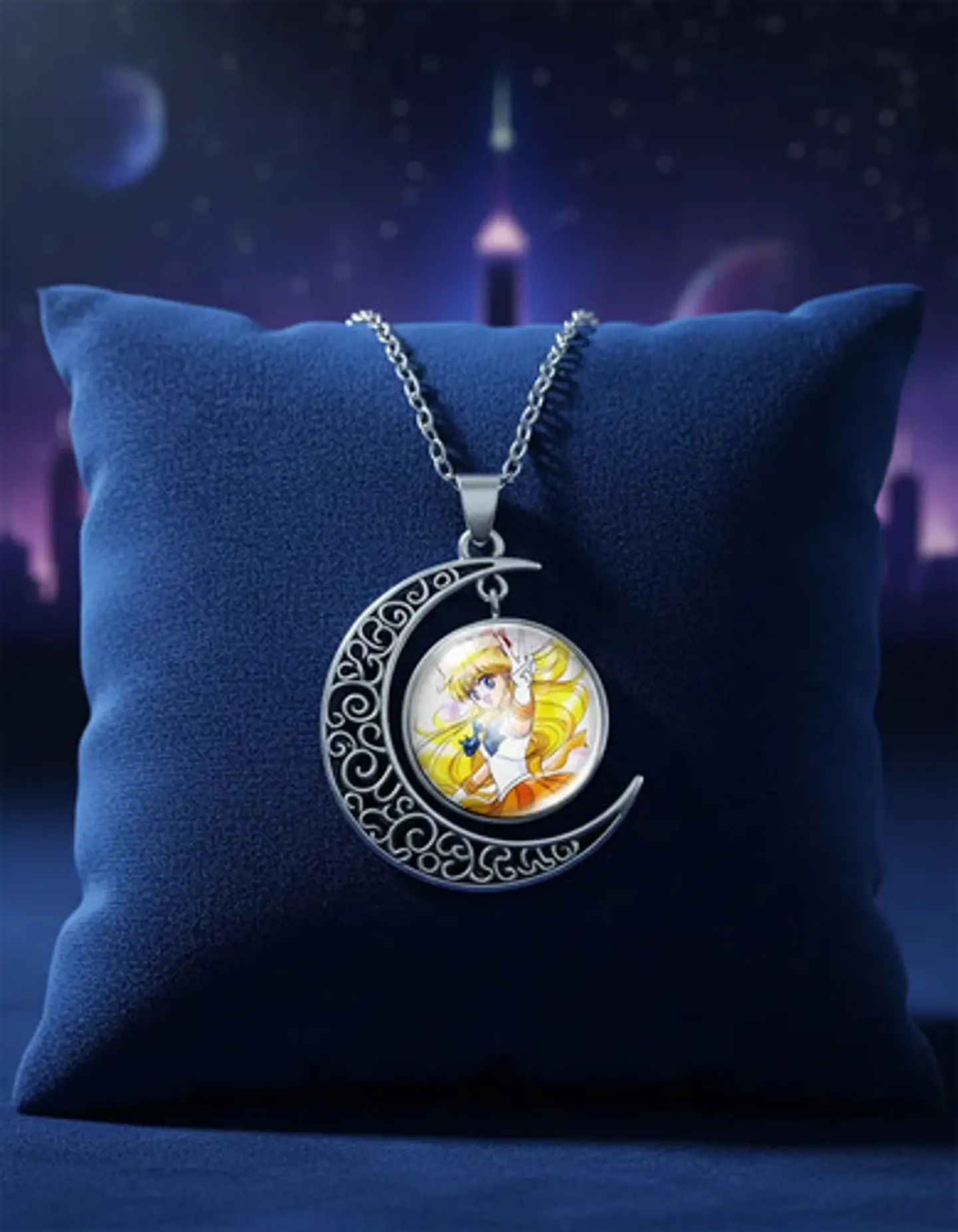 Collar Para Mujer Y Niña Dije Luna Cabujón Anime Sailor Moon 62