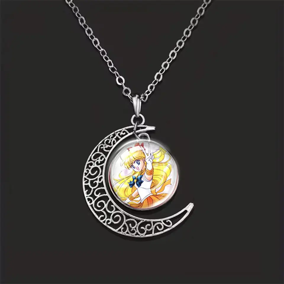Collar Para Mujer Y Niña Dije Luna Cabujón Anime Sailor Moon 63