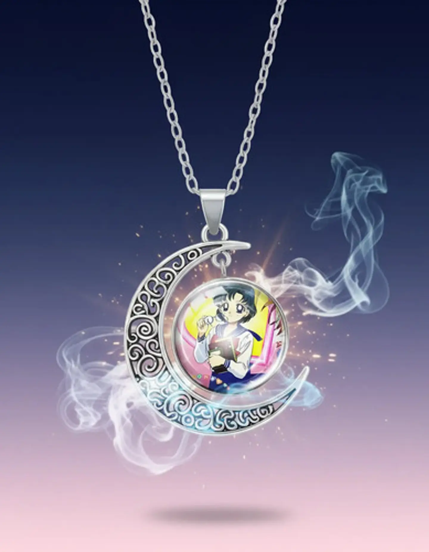 Collar Para Mujer Y Niña Dije Luna Cabujón Anime Sailor Moon 67