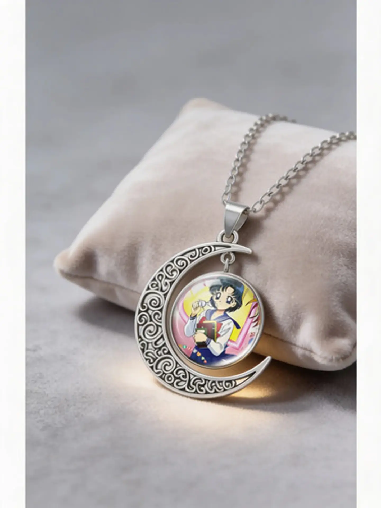 Collar Para Mujer Y Niña Dije Luna Cabujón Anime Sailor Moon 68