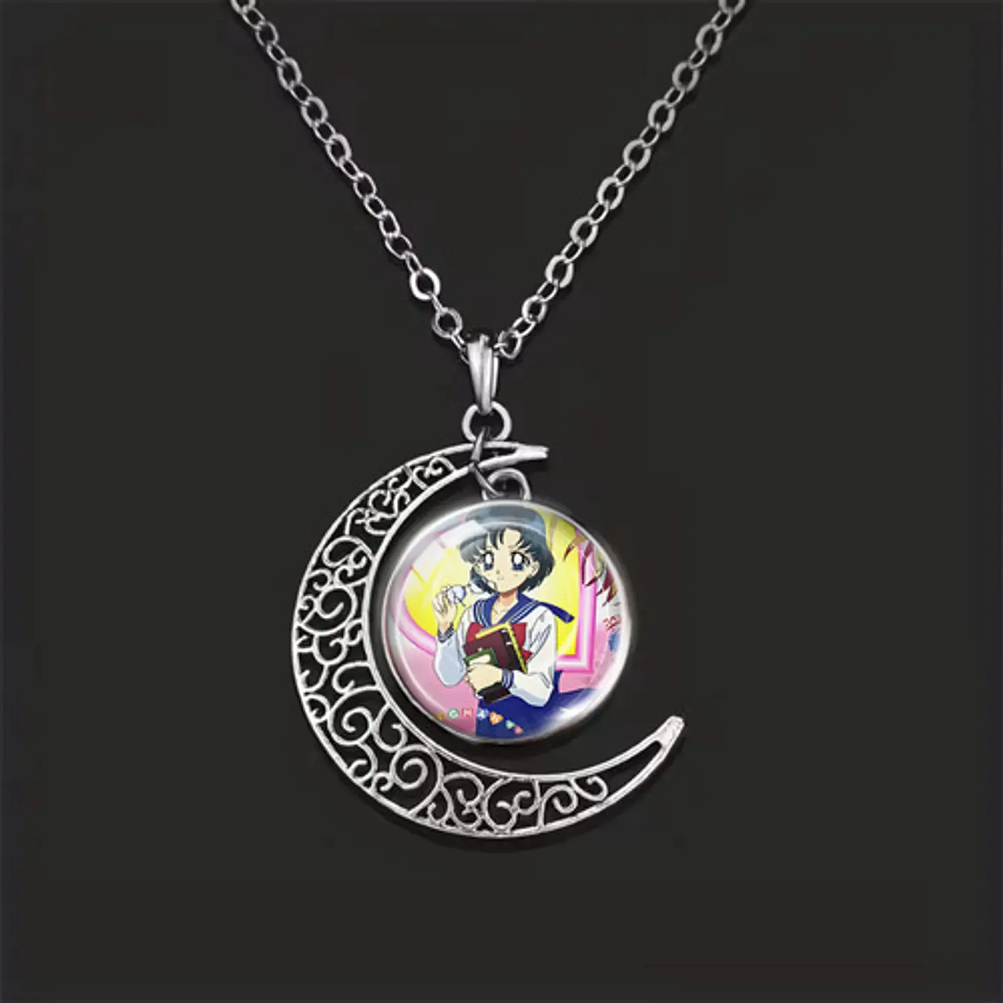 Collar Para Mujer Y Niña Dije Luna Cabujón Anime Sailor Moon 70