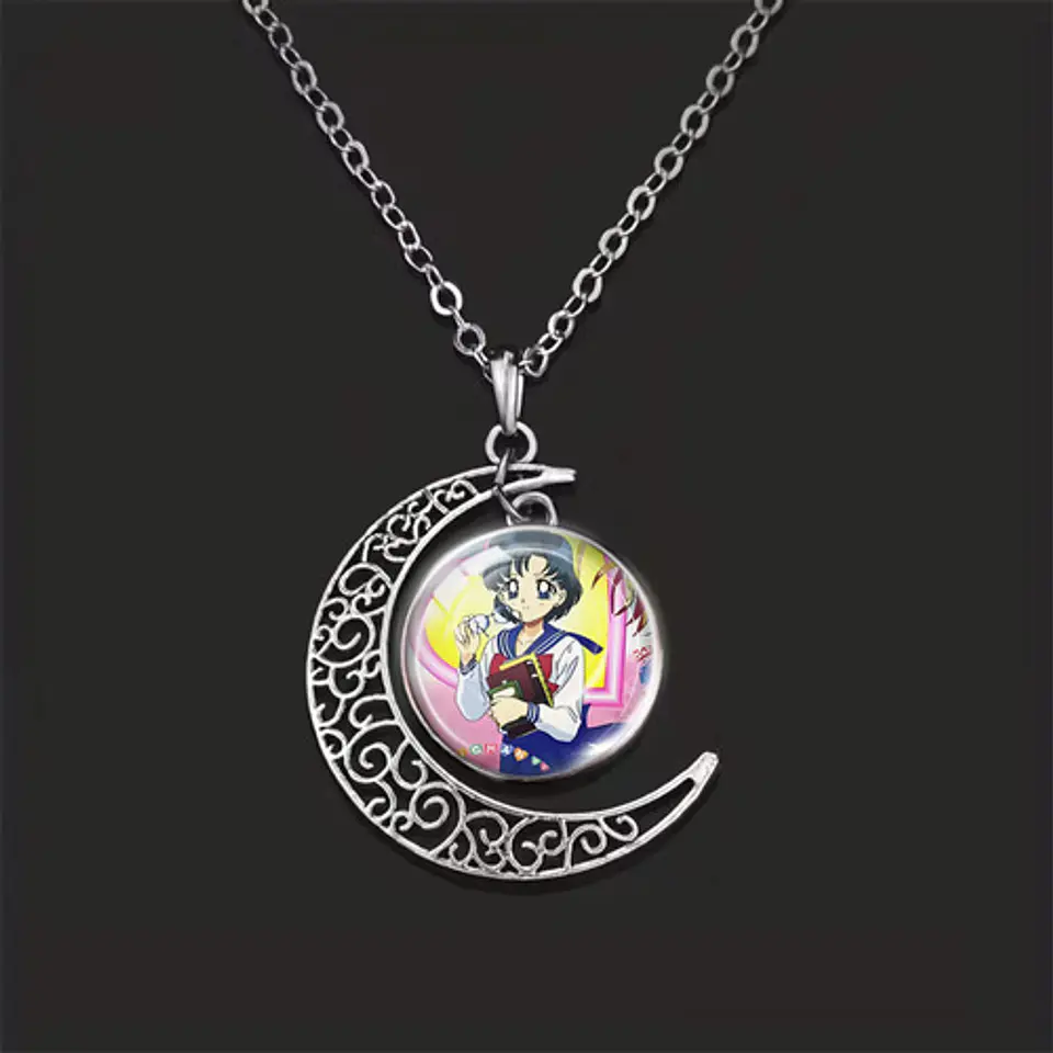Collar Para Mujer Y Niña Dije Luna Cabujón Anime Sailor Moon 70