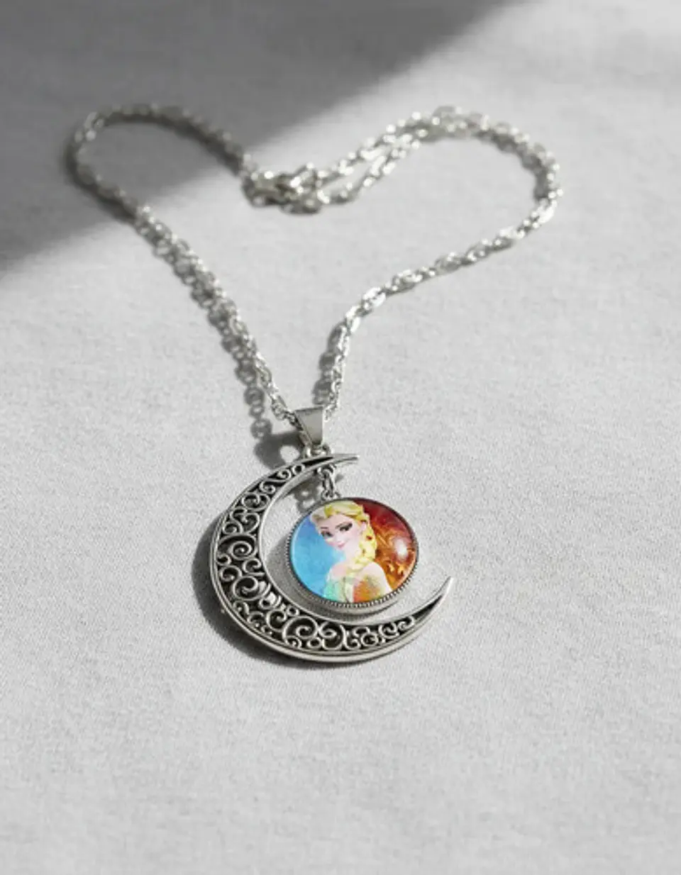 Collar Para Mujer Niñas Dije Luna Frozen Princesas Del Hielo 12