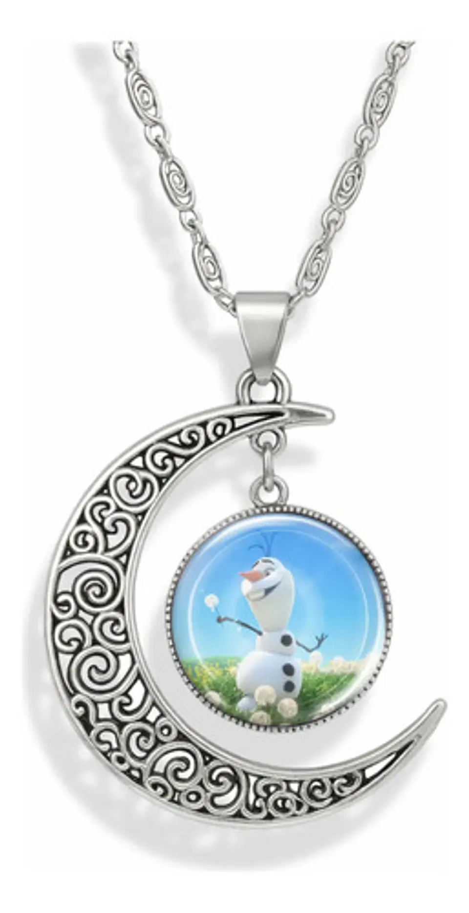 Collar Para Mujer Niñas Dije Luna Frozen Princesas Del Hielo 14