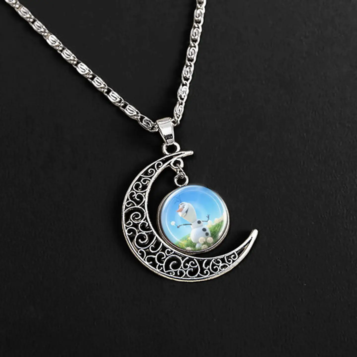 Collar Para Mujer Niñas Dije Luna Frozen Princesas Del Hielo 16