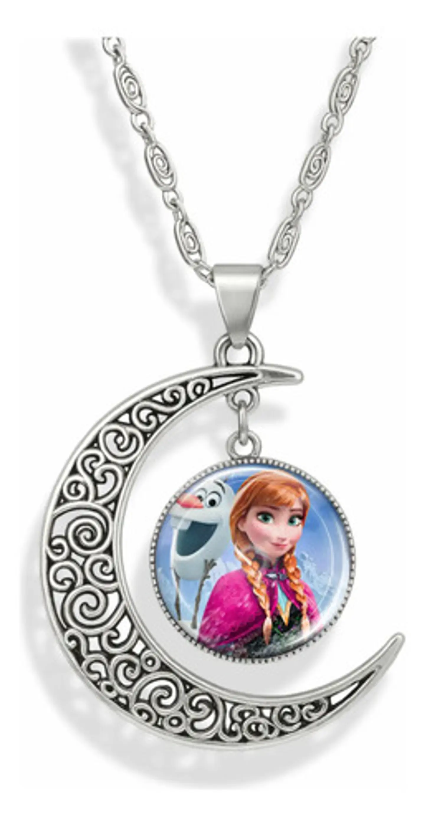 Collar Para Mujer Niñas Dije Luna Frozen Princesas Del Hielo 17