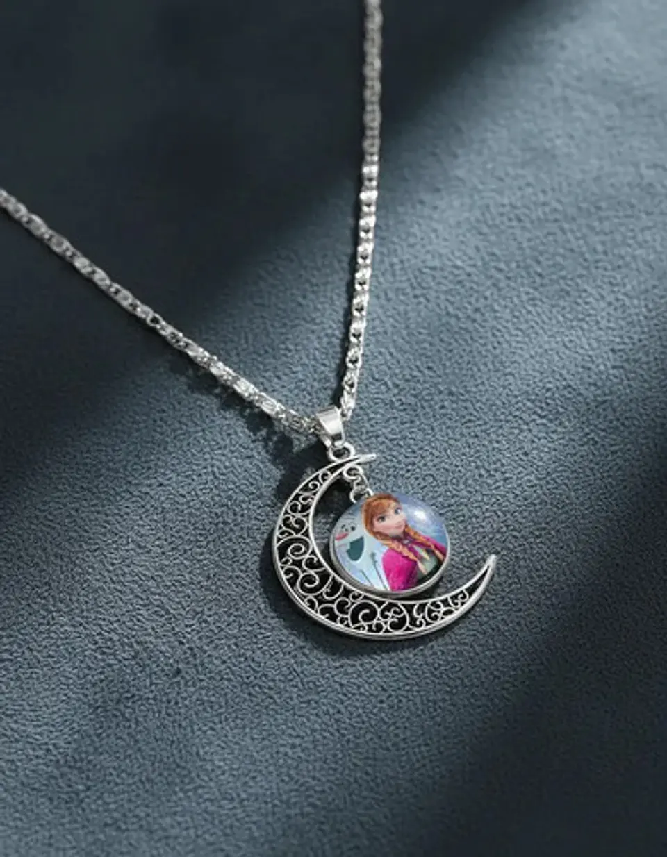 Collar Para Mujer Niñas Dije Luna Frozen Princesas Del Hielo 20