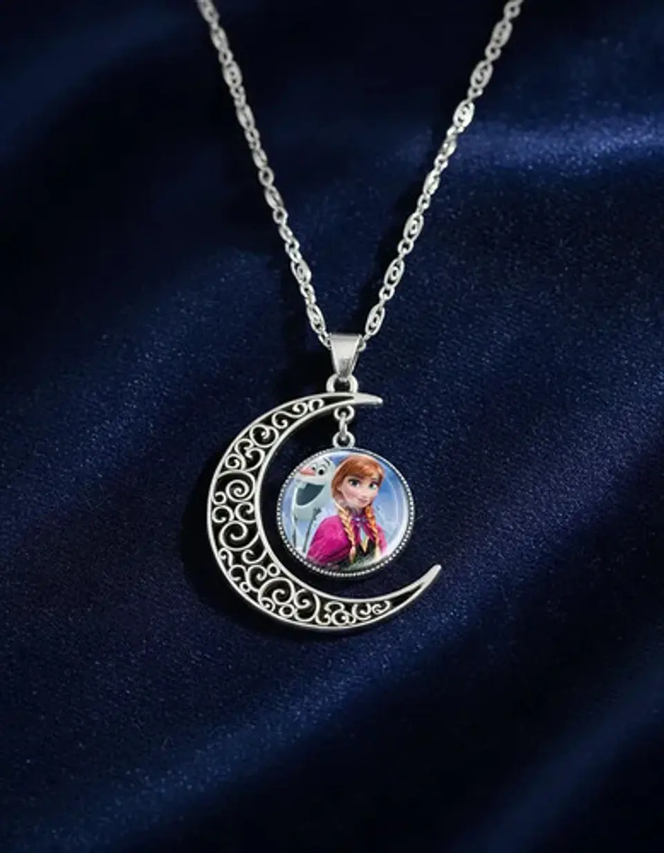 Collar Para Mujer Niñas Dije Luna Frozen Princesas Del Hielo 21