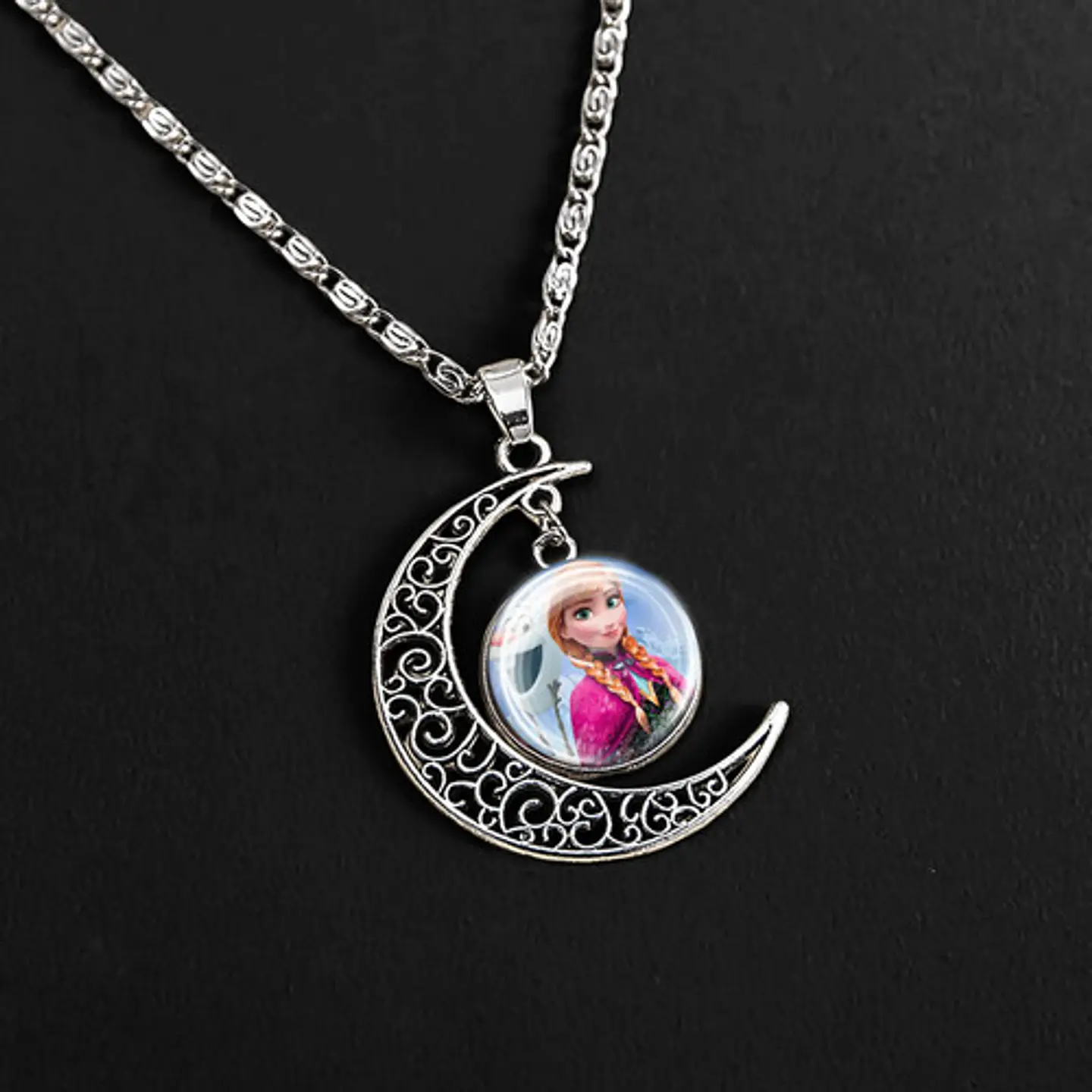 Collar Para Mujer Niñas Dije Luna Frozen Princesas Del Hielo 22