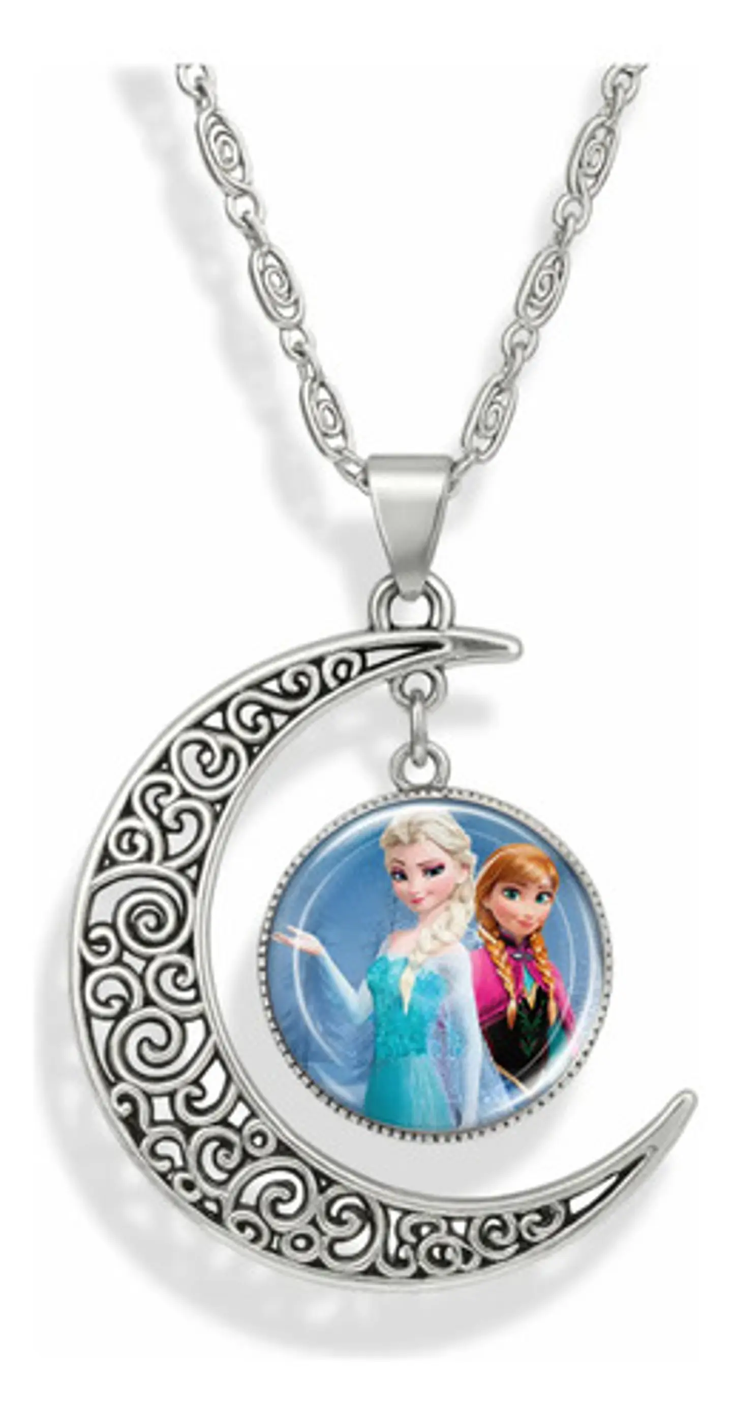 Collar Para Mujer Niñas Dije Luna Frozen Princesas Del Hielo 23