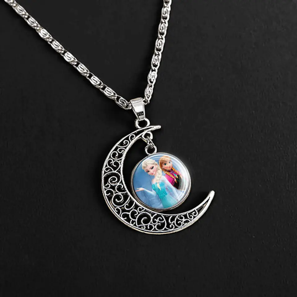 Collar Para Mujer Niñas Dije Luna Frozen Princesas Del Hielo 26