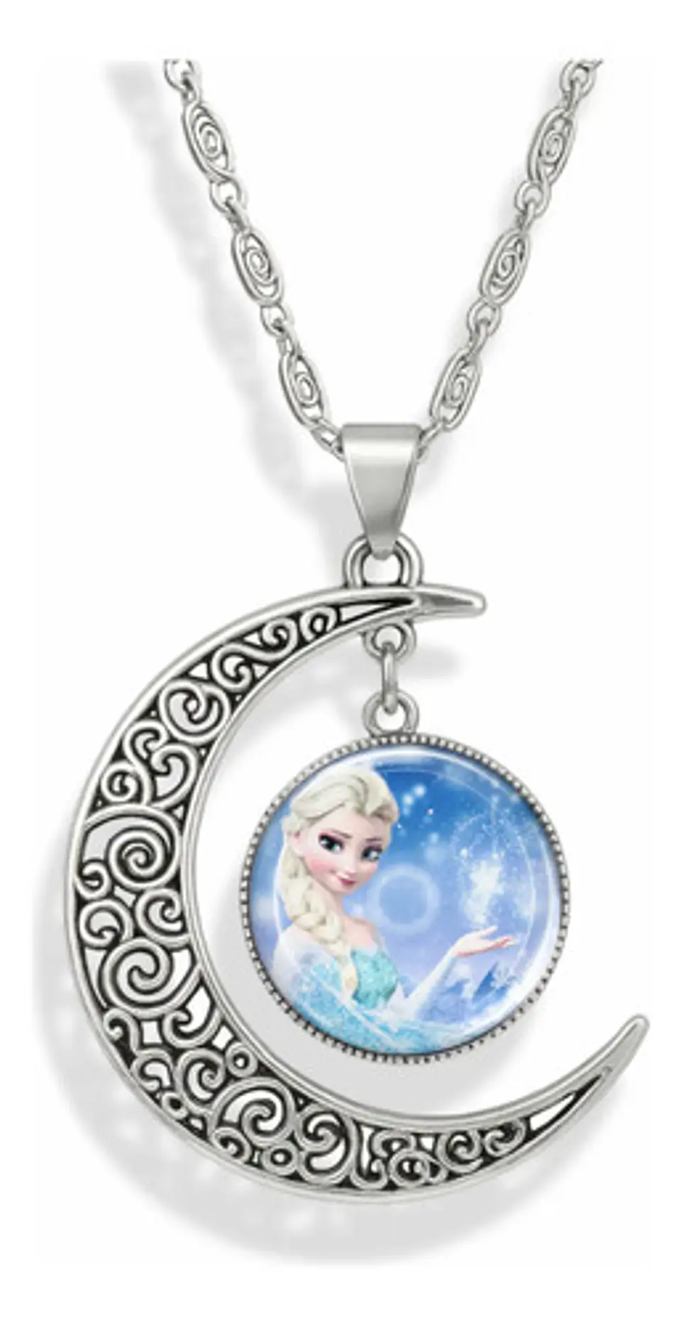 Collar Para Mujer Niñas Dije Luna Frozen Princesas Del Hielo 32