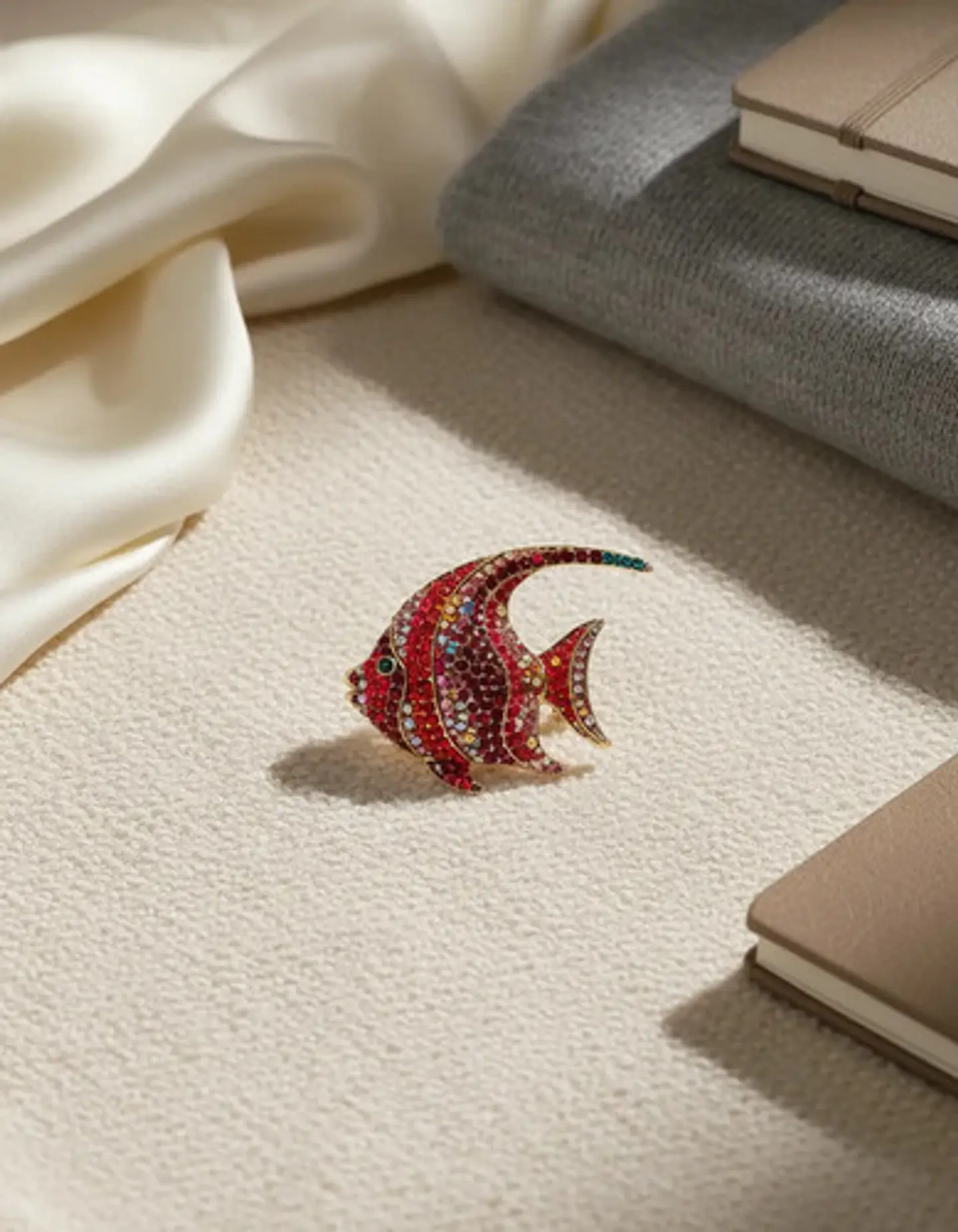 Broche Pez Elegante Con Cristal Brillantes Pin De Moda Mujer 2