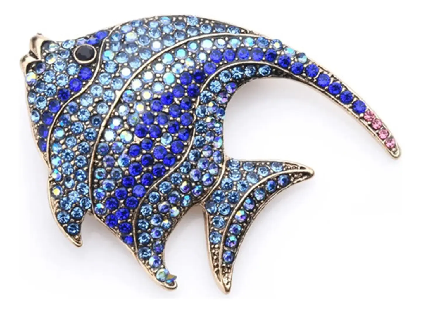 Broche Pez Elegante Con Cristal Brillantes Pin De Moda Mujer 11