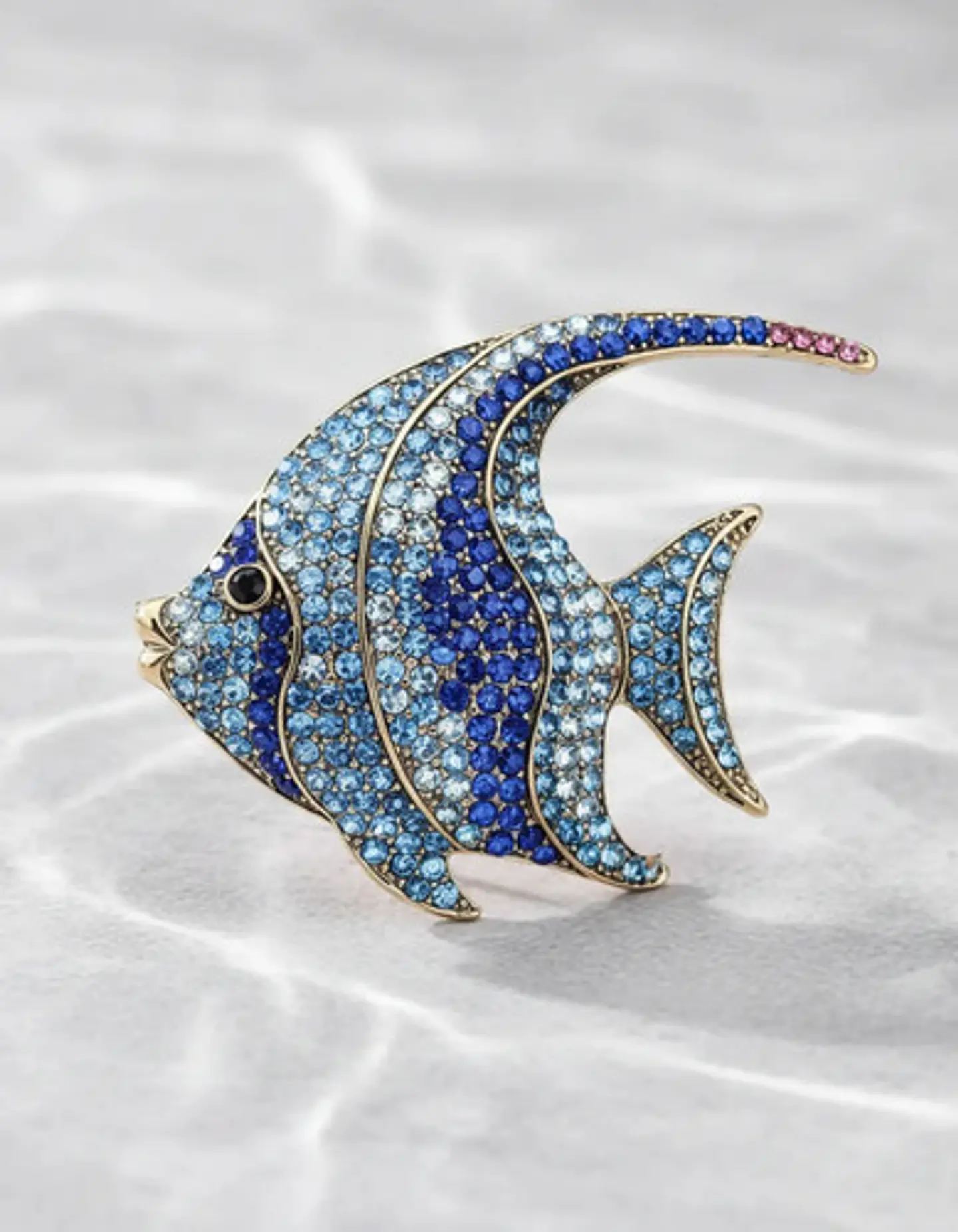 Broche Pez Elegante Con Cristal Brillantes Pin De Moda Mujer 16