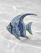 Broche Pez Elegante Con Cristal Brillantes Pin De Moda Mujer - Miniatura 16