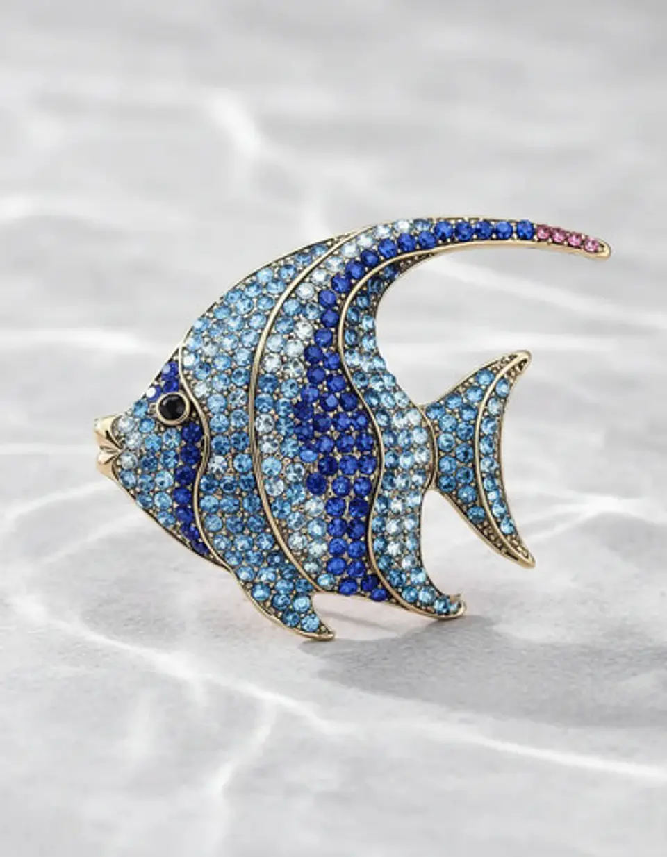 Broche Pez Elegante Con Cristal Brillantes Pin De Moda Mujer 16