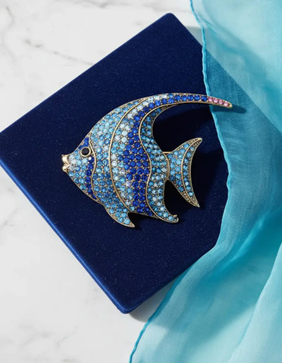 Broche Pez Elegante Con Cristal Brillantes Pin De Moda Mujer 19