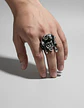 Anillo Color Plata De Acero Para Hombre Forma Medusa Gótico - Miniatura 2
