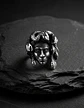 Anillo Color Plata De Acero Para Hombre Forma Medusa Gótico - Miniatura 6