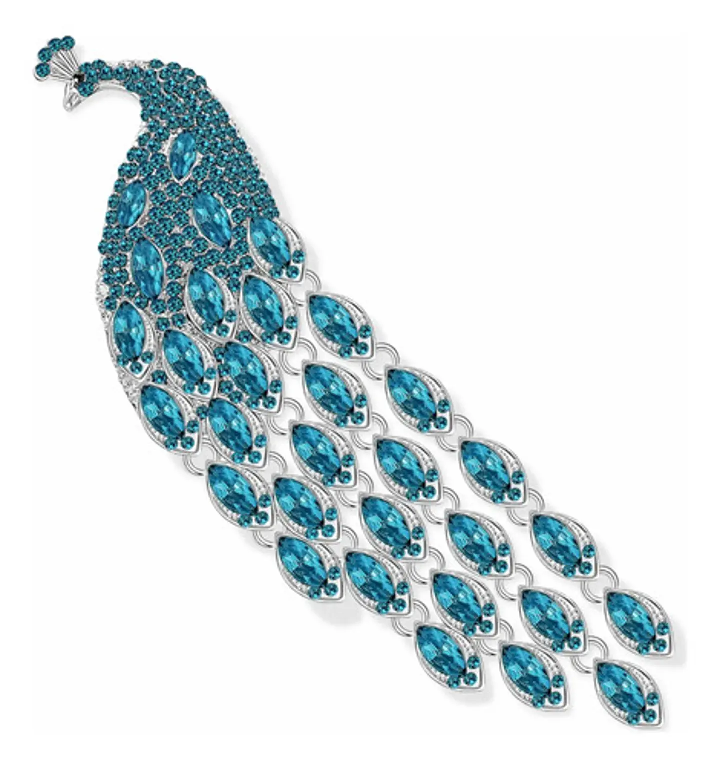 Broche De Alfiler Para Mujeres Pavo Real Elegante Cristales 1