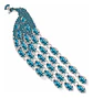 Broche De Alfiler Para Mujeres Pavo Real Elegante Cristales - Miniatura 1