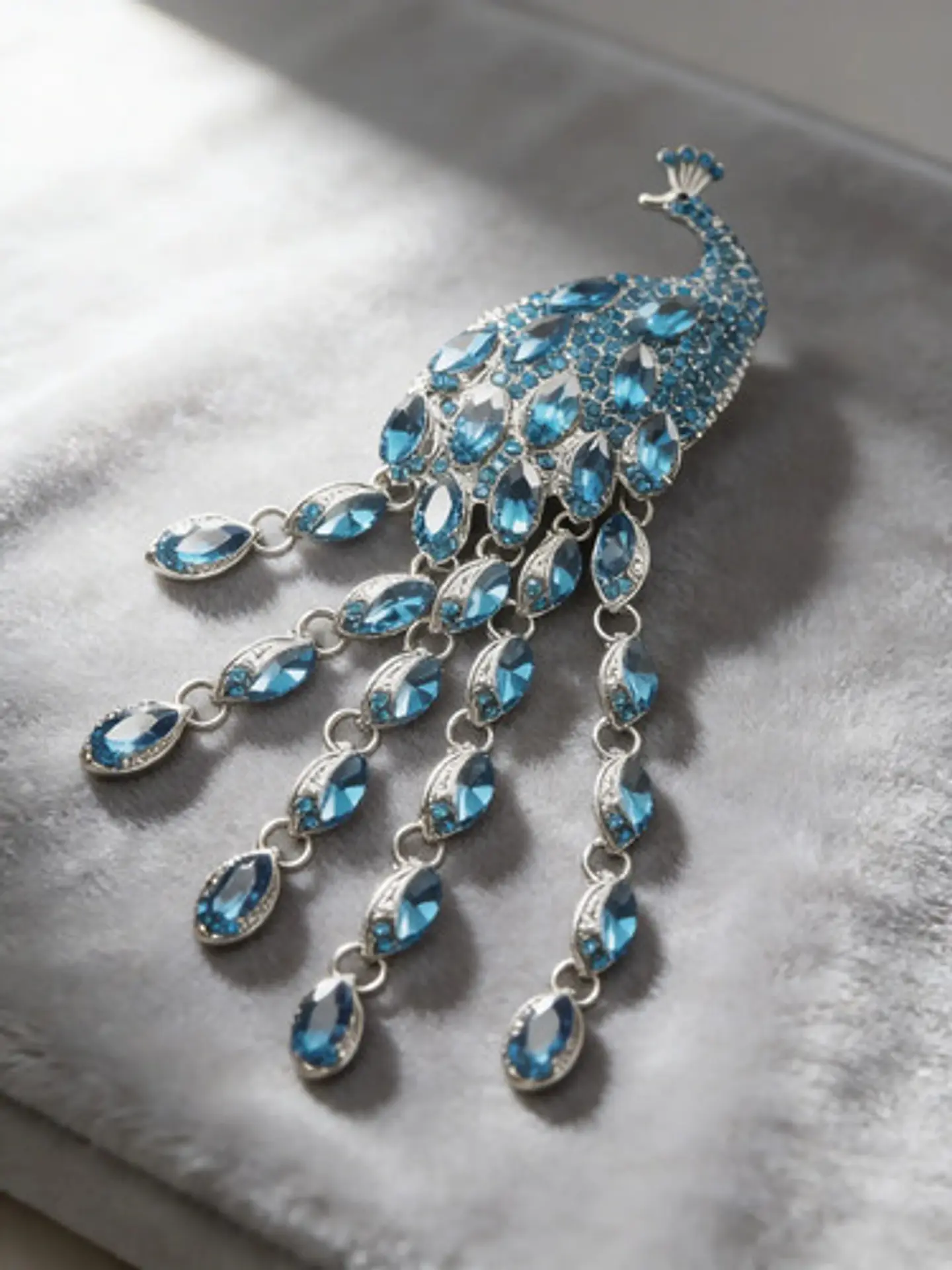 Broche De Alfiler Para Mujeres Pavo Real Elegante Cristales 2