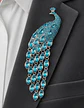 Broche De Alfiler Para Mujeres Pavo Real Elegante Cristales - Miniatura 4