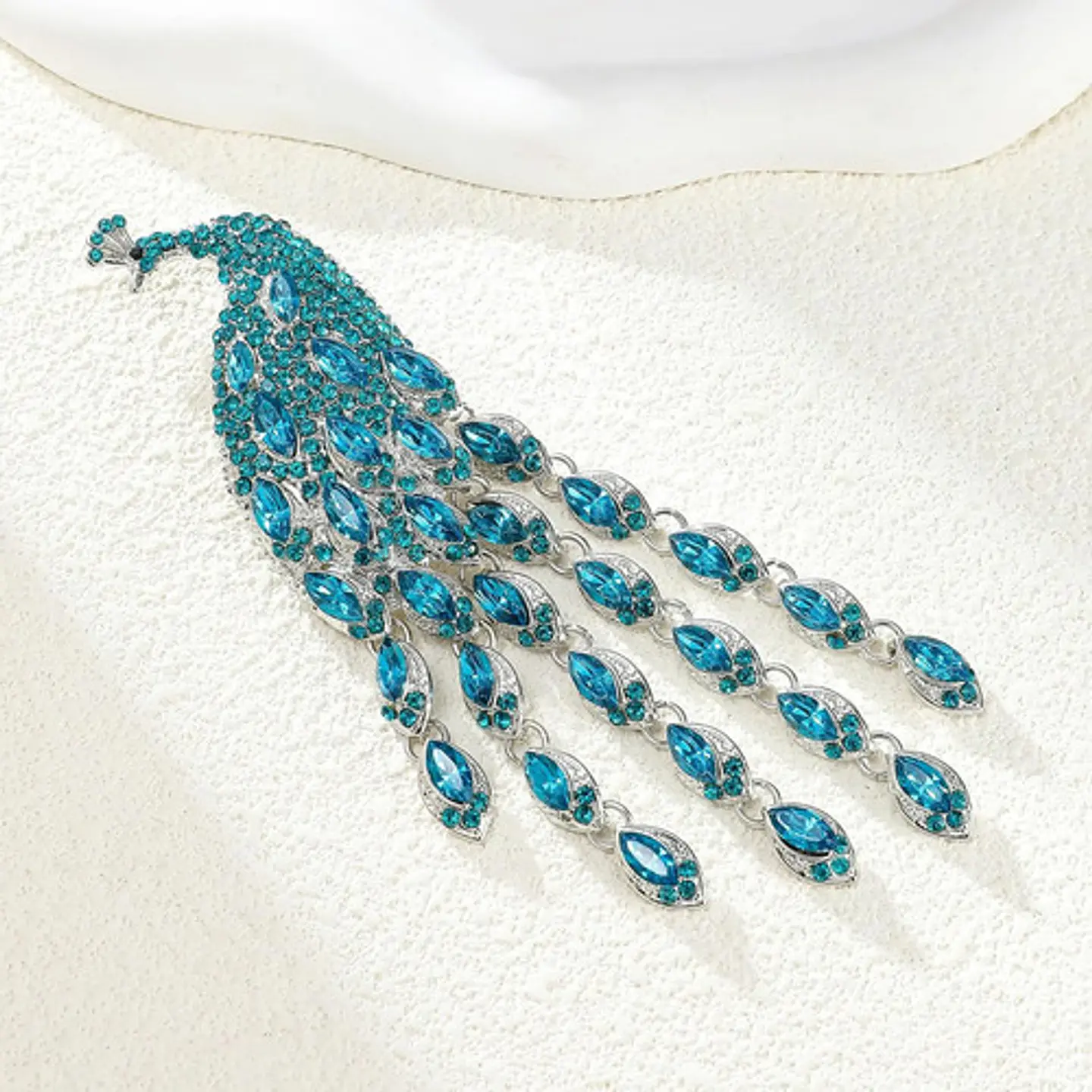 Broche De Alfiler Para Mujeres Pavo Real Elegante Cristales 6