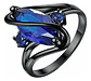 Anillo Vintage Envolvente Negro Para Mujeres Piedra Cz Lujo - Miniatura 1