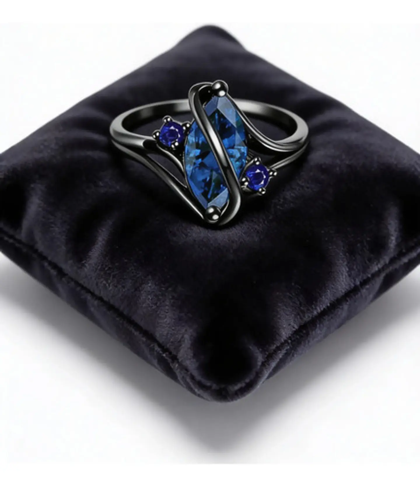 Anillo Vintage Envolvente Negro Para Mujeres Piedra Cz Lujo 2