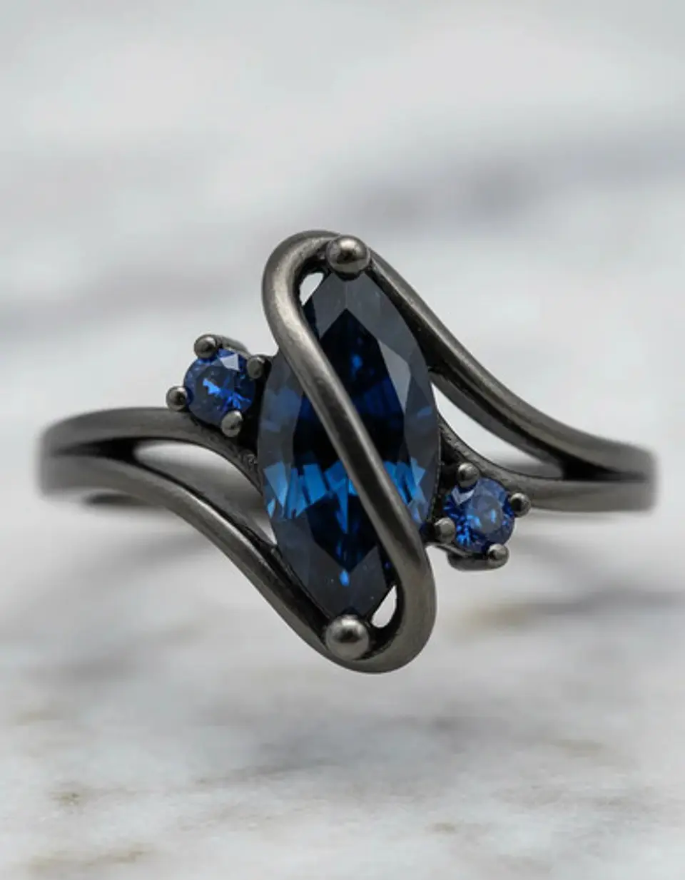 Anillo Vintage Envolvente Negro Para Mujeres Piedra Cz Lujo 4