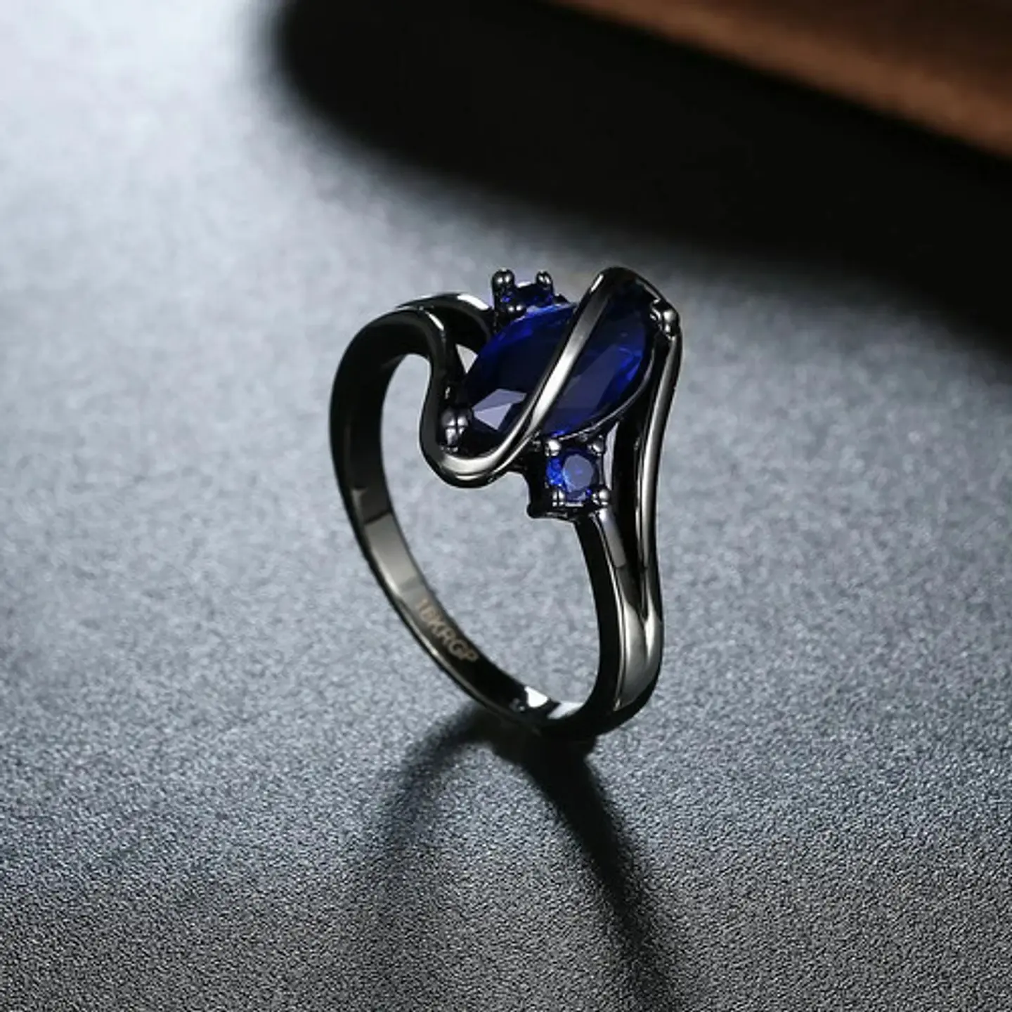 Anillo Vintage Envolvente Negro Para Mujeres Piedra Cz Lujo 8