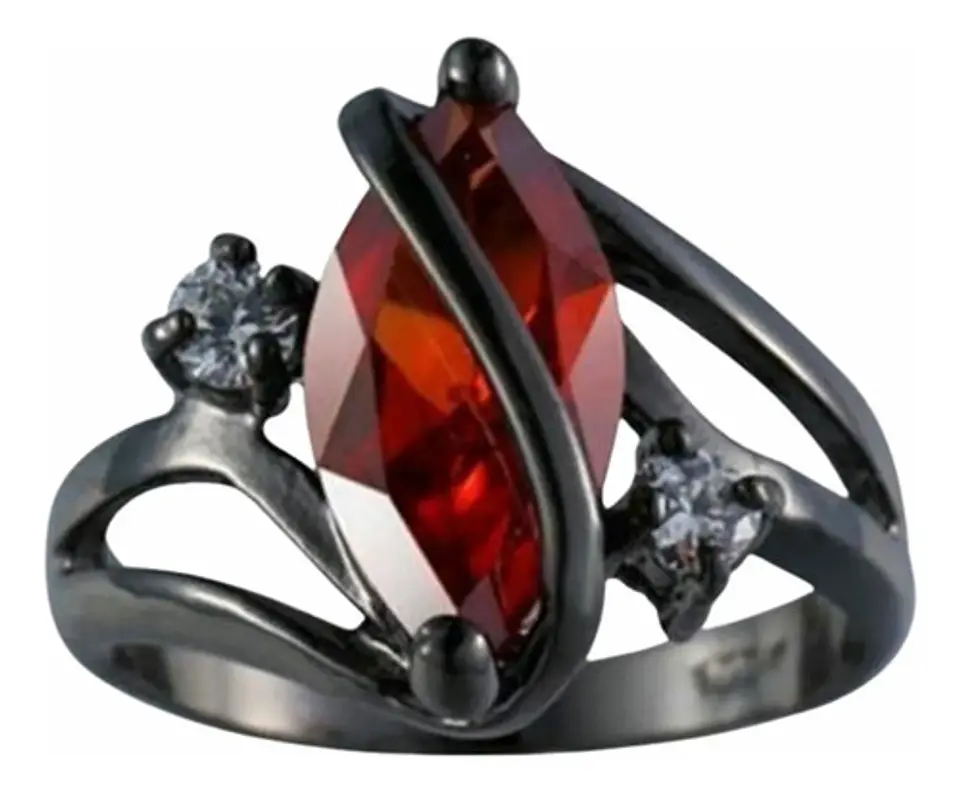 Anillo Vintage Envolvente Negro Para Mujeres Piedra Cz Lujo 11