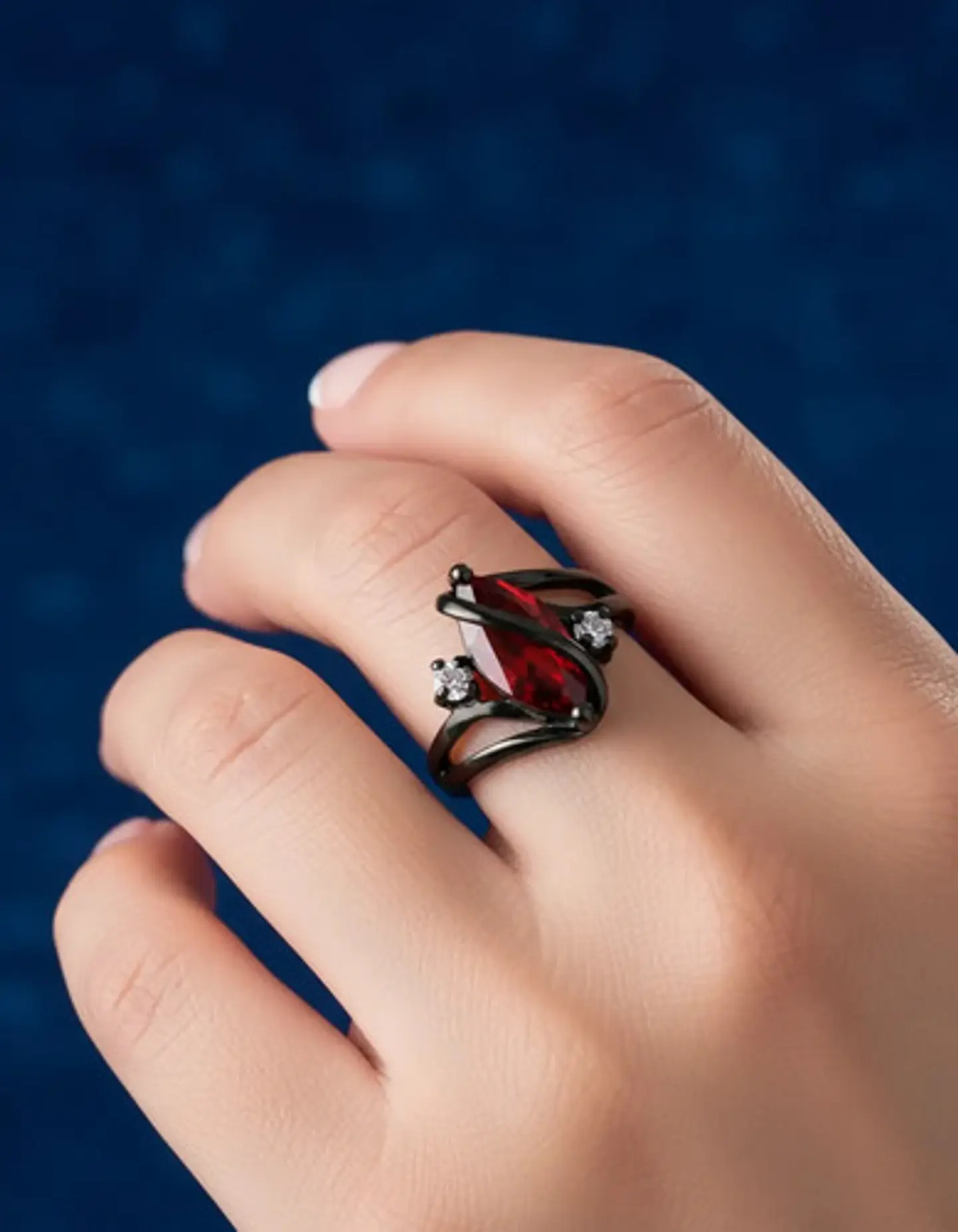 Anillo Vintage Envolvente Negro Para Mujeres Piedra Cz Lujo 16