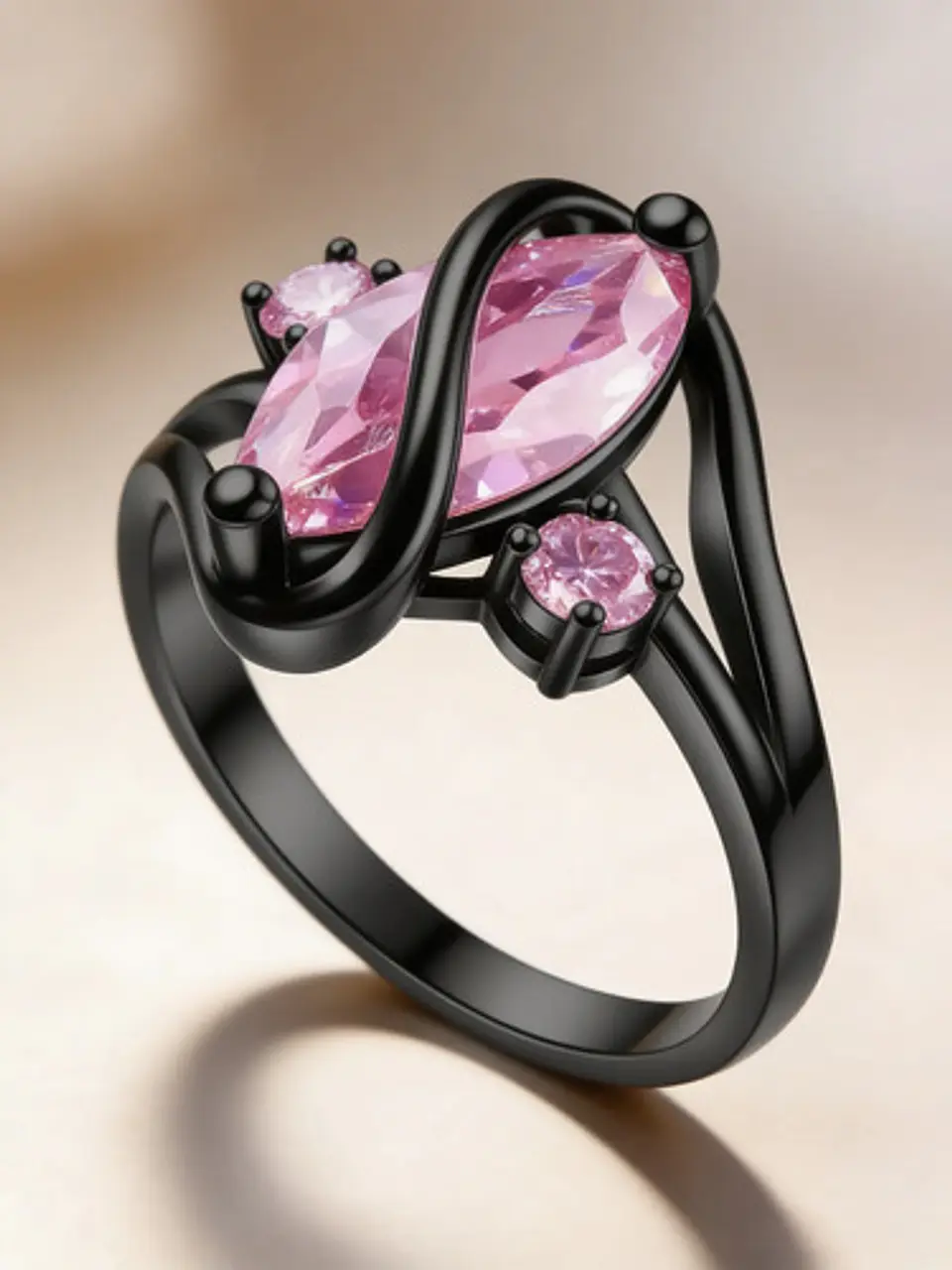 Anillo Vintage Envolvente Negro Para Mujeres Piedra Cz Lujo 27